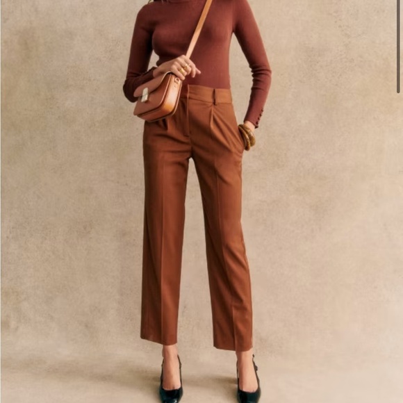 Sezane Hendley Trousers in Caramel - Picture 1 of 16